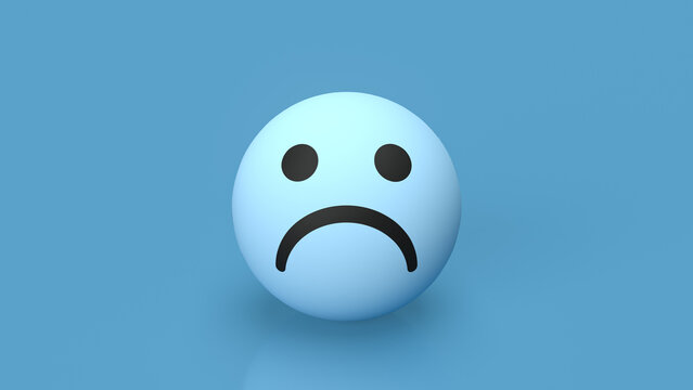 The sad emotion on Ball for Blue Monday concept 3d rendering
