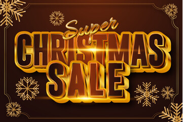 Super Christmas Sale Editable 3D Luxury Style
