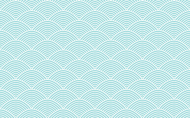 One-color seamless pattern with waves