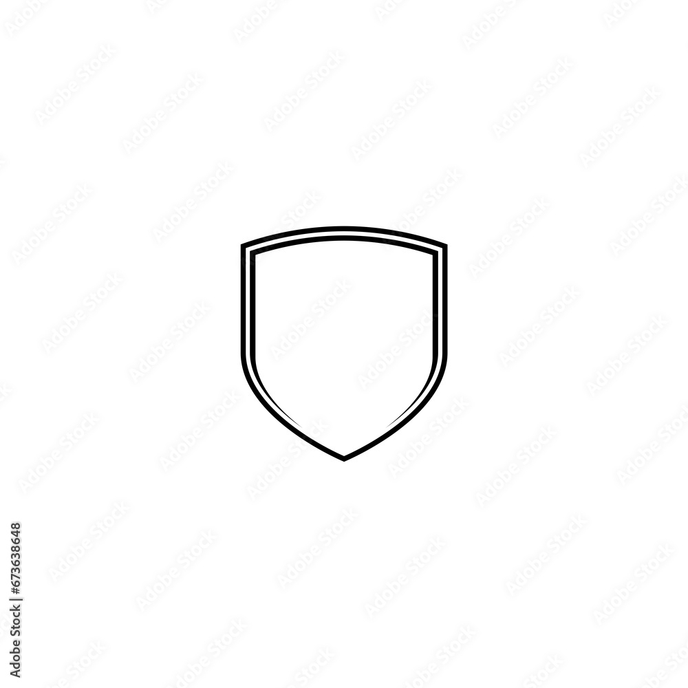 Poster shield shape frame border badge isolated on white background