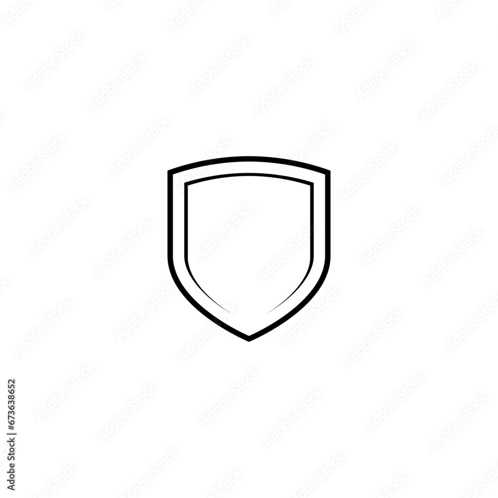 Poster shield shape frame border badge isolated on white background