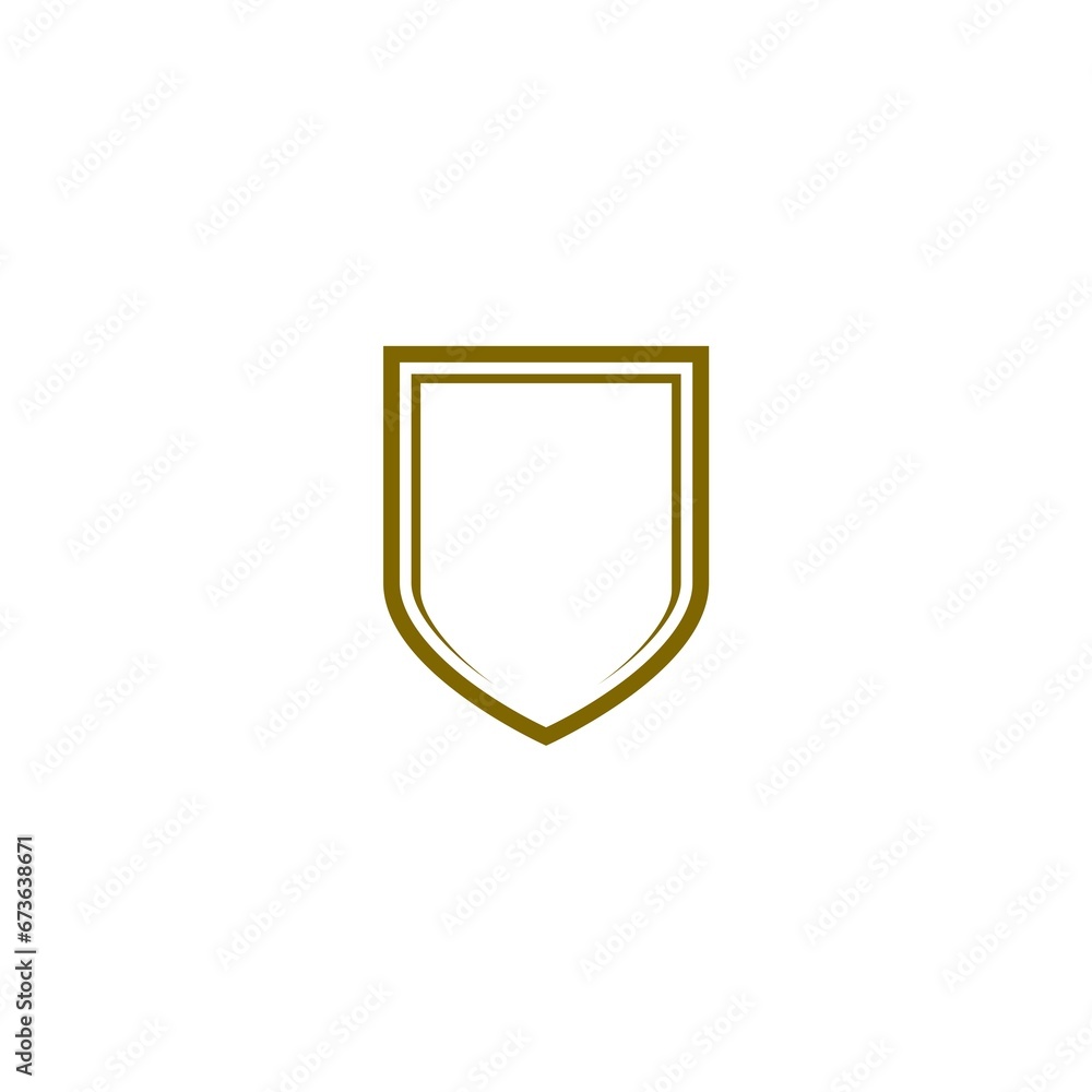 Poster shield shape frame border badge isolated on white background