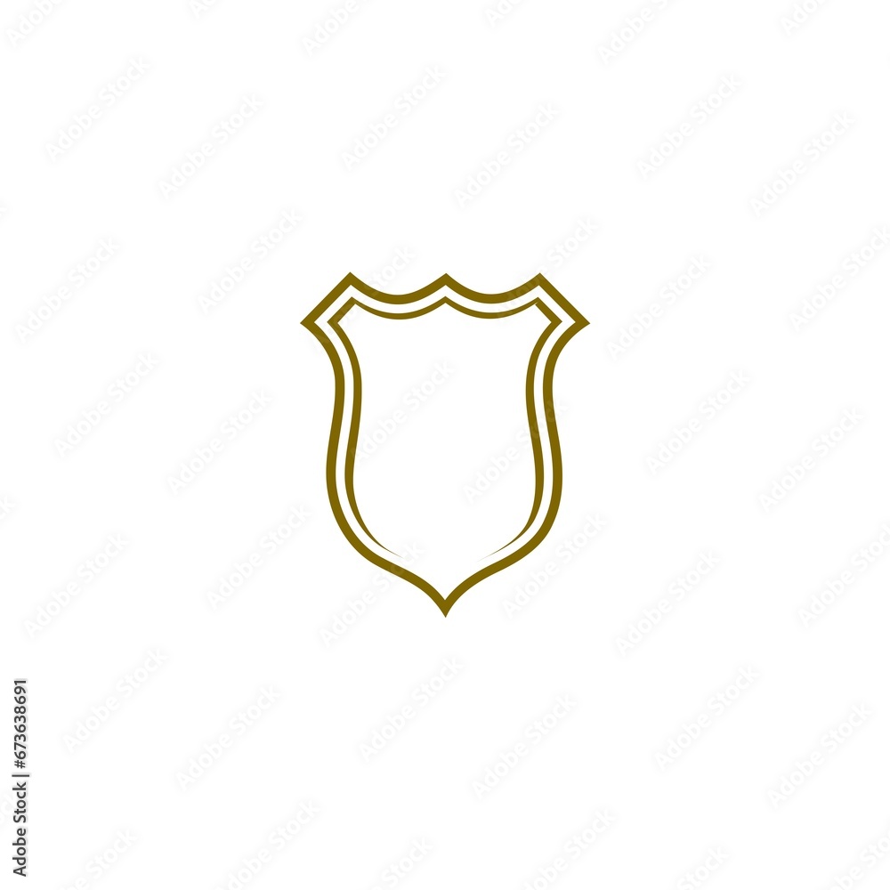 Poster shield shape frame border badge isolated on white background