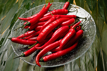 Background of ripe red chili peppers