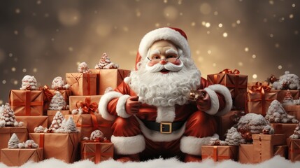 Merry Christmas With Santa Claus Gifts Template , Merry Christmas Background ,Hd Background