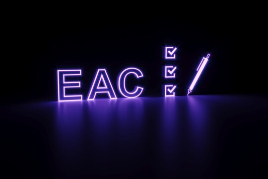 EAC neon concept self illumination background 3D illustration