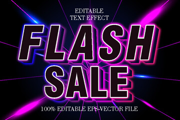 Flash Sale Editable 3D Neon Style