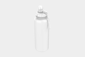 Glossy Sport Bottle Mockup Isolated On White Background. 3d illustration