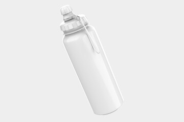 Glossy Sport Bottle Mockup Isolated On White Background. 3d illustration