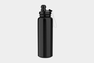 Glossy Sport Bottle Mockup Isolated On White Background. 3d illustration