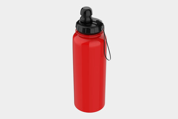 Glossy Sport Bottle Mockup Isolated On White Background. 3d illustration