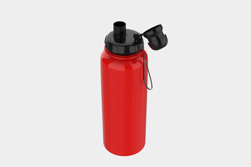 Fototapeta premium Glossy Sport Bottle Mockup Isolated On White Background. 3d illustration