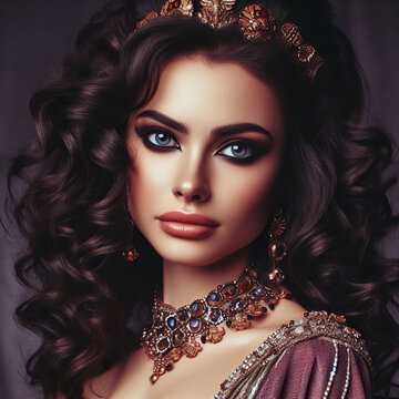 Portrait of Circe, enchantress of ancient Greece. Odyssey by Homer.