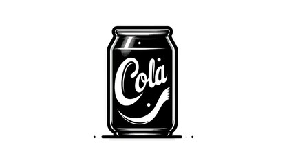 Glossy Cola Can on White Background - Ideal for Advertisement and Refreshment Concepts