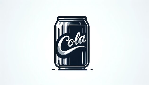 Eye-Catching Cola Beverage Can Illustration - Clean and Modern for Stock Photography