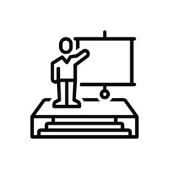 Black line icon for presentation 