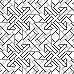 Vector seamless pattern. Modern stylish texture. Monochrome, linear abstract background.