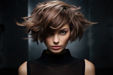 Woman With Trendsetting Hairstyle, Haircut