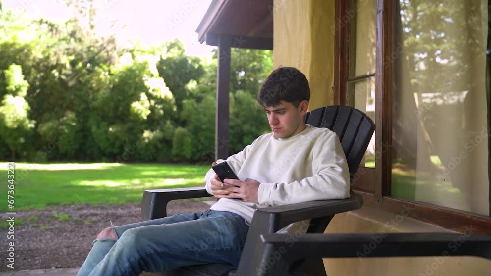 Poster Unwinding While Engaging With a Mobile Device - Close Up