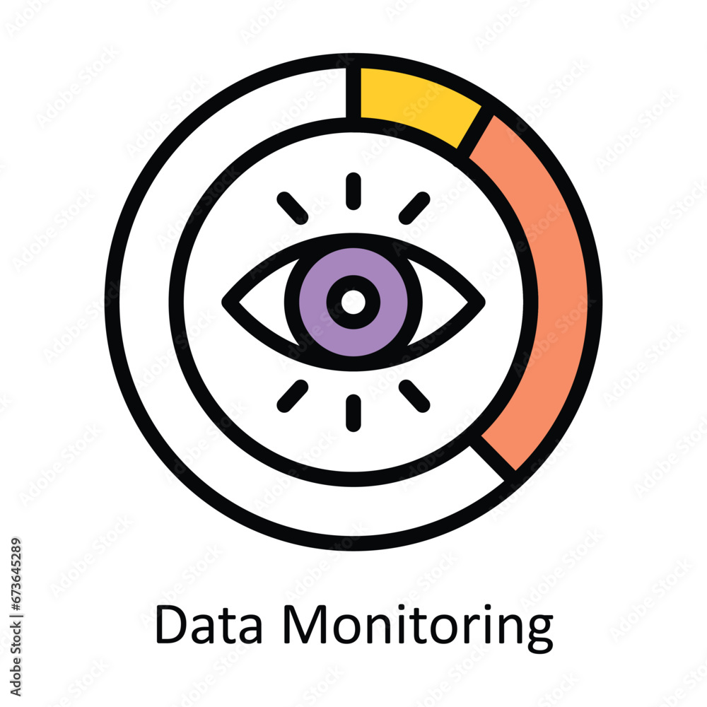 Poster data monitoring vector filled outline design illustration. symbol on white background eps 10 file