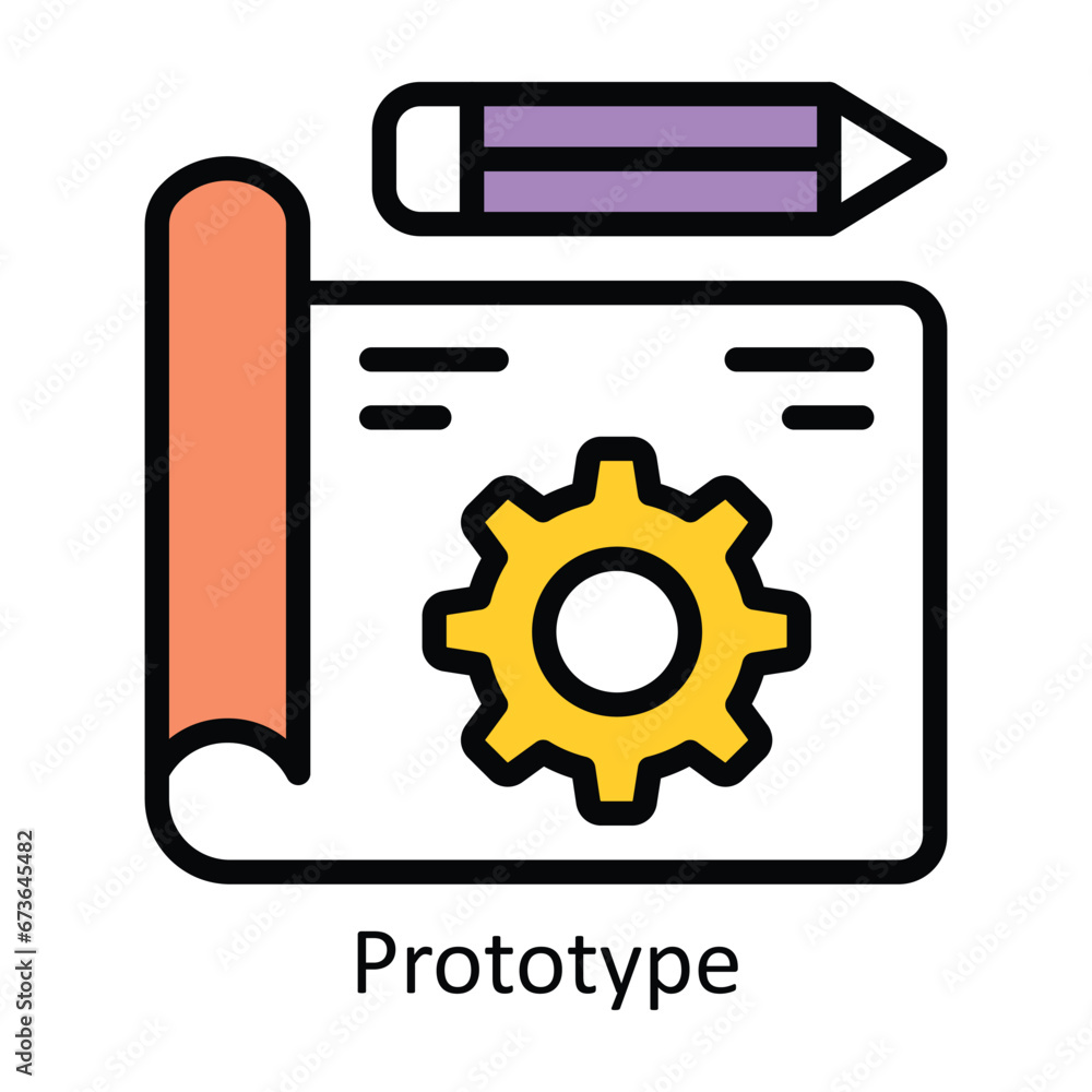 Poster prototype vector filled outline design illustration. symbol on white background eps 10 file