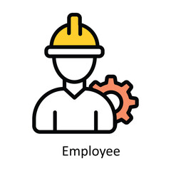 Employee  vector Filled outline Design illustration. Symbol on White background EPS 10 File