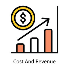 Cost And Revenue vector Filled outline Design illustration. Symbol on White background EPS 10 File