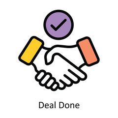 Deal Done vector Filled outline Design illustration. Symbol on White background EPS 10 File