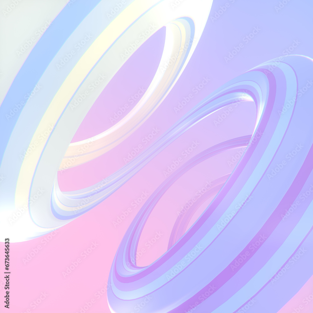 Poster Abstract background with neon colored curved spiral structure. 3d rendering digital illustration background