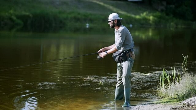 Fishing for pike-perch on spinning reel