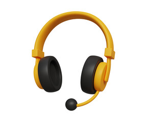 3D helpdesk icon. Customer service concept, call center, Customer support, consultant talk concept. Wireless headphone icon. 3d illustration