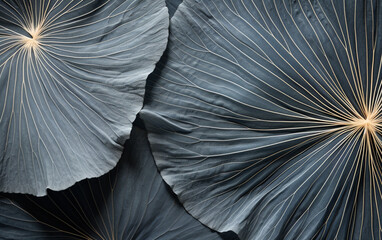 closeup shot of green lotus leaf with vein texture