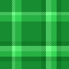 Green Tartan Plaid Pattern Seamless. Checkered fabric texture for flannel shirt, skirt, blanket
