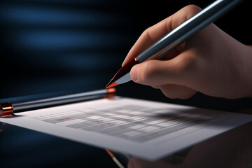 Businessman signing a contract, close-up. Business concept.
