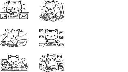A cute cat working on. laptop and checking mails 