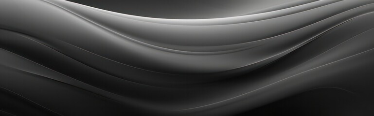 Black dark gray silver white wave abstract background for design. Light wave, wavy line. Ombre gradient.