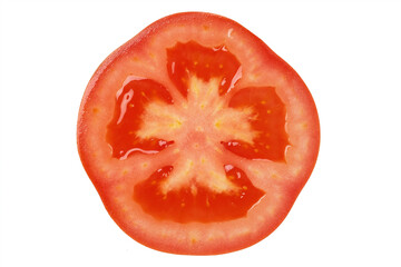 Sliced red tomatoes isolated on white background