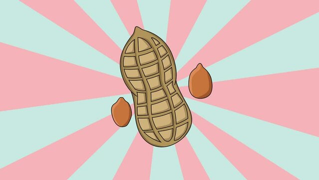 animated video of a peanut icon with a rotating background