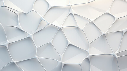 Clean white decoration meets organic Voronoi geometric art, perfect for contemporary aesthetics, created with Generative AI technology.
