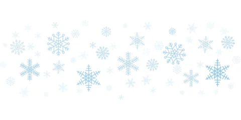 Fotobehang Christmas blue falling snowflakes isolated on white background, vector illustration for winter holiday. © i_fleurs