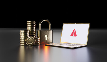 security and data protection concept, 3D render