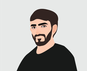 Portrait of a man with a style beard