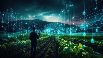 Digital farming, digital network, Iot, and Ai in agriculture and farming