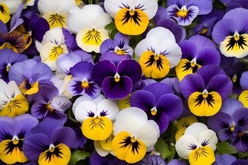 pansies as a floral background. natural multicolored backdrop. - obrazy, fototapety, plakaty