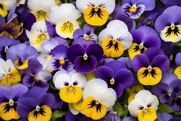 Foto op Plexiglas pansies as a floral background. natural multicolored backdrop. © MaskaRad