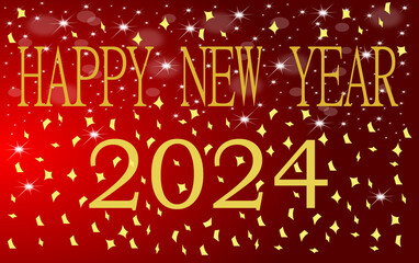 Happy New Year 2024 card - illustration - 673665041