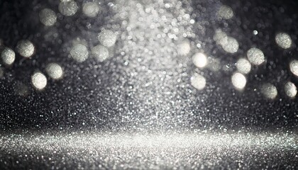 Silver glitter defocused abstract Twinkly Lights Background