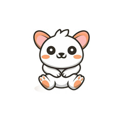 Single cute animal kawaii image with a solid clear background