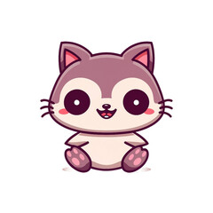 Single cute animal kawaii image with a solid clear background