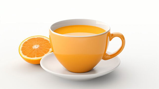 3D render of a cup of orange juice